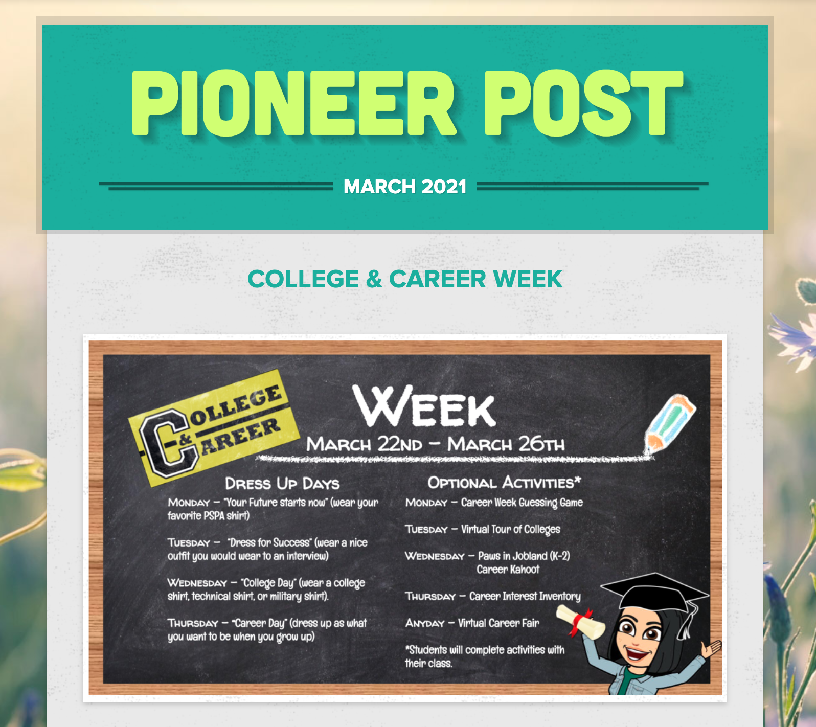 March Newsletter Pine Springs Preparatory Academy